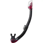 Tusa Hyperdry Elite II – Premium snorkel met droogtop systeem en hypoallergene siliconen mondstuk – Zwart/Donkerrood – SP0101QB MDR