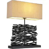 Globo - tafellamp - Jamie - zwart - hout - schemerlamp - E27 - 21648B