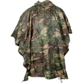 MFH US Poncho Rip Stop Mod. woodland Afmetingen 144 x 223 cm