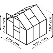 Pergart Tuinkas Venus 3800 - Polycarbonaat 4mm - Zwart - 195x195x197cm