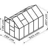 Vitavia Kweekkas Apollo 6200 - Polycarbonaat 6mm - Smaragd - 195x323x207cm