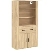 vidaXL Hoge kast bewerkt hout sonoma eikenkleurig