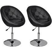 vidaXL Barstoelen 2 st kunstleer zwart