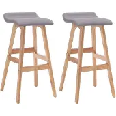 vidaXL Barstoelen 2 st stof lichtgrijs