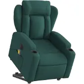 vidaXL Sta-op-massagestoel elektrisch verstelbaar stof donkergroen