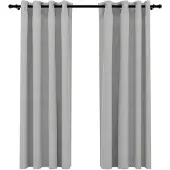 vidaXL Gordijnen linnen-look verduisterend ogen 2 st 140x175 cm grijs