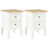 vidaXL Nachtkastje 2 st 35x30x49 cm MDF wit