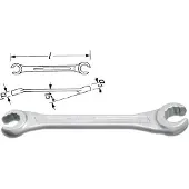 Hazet Dubbele ringsleutel · open 612-17X19 · Buitentwaalfkant profiel · SW 17 x 19 mm