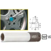 Hazet Krachtdopsleutel · extra lang 904SLG-17 · 1/2 inch (12,5 mm) vierkant hol · Buiten-zeskant-tractieprofiel · SW 17 mm