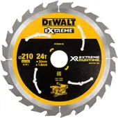 DeWalt Cirkelzaagblad voor Hout | Extreme Runtime | Ø 210mm Asgat 30mm 24T - DT99565-QZ