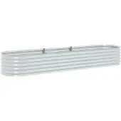 vidaXL Plantenbak verhoogd 320x80x44 cm gegalvaniseerd staal zilver
