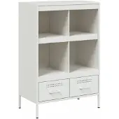 vidaXL Hoge kast 68x39x101,5 cm staal wit