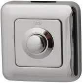Hardbrass Beldrukker Qbe vierkant - chroom