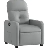 vidaXL Fauteuil elektrisch verstelbaar stof lichtgrijs
