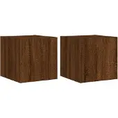 vidaXL Tv-wandmeubelen met LED 2 st 30,5x35x30 cm bruin eikenkleur