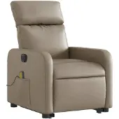 vidaXL Sta-op-massagestoel elektrisch kunstleer cappuccinokleurig