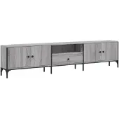 vidaXL Tv-meubel met lade 200x25x44 cm bewerkt hout grijs sonoma eiken