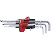 Wiha 369S9 Inbus Haakse schroevendraaierset 1.5 mm, 2 mm, 2.5 mm, 3 mm, 4 mm, 5 mm, 6 mm, 8 mm, 10 mm 9-delig