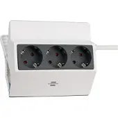 Brennenstuhl Klembare stekkerdoos 3-voudig 3m H05VV-F 3G1,5 wit/antraciet