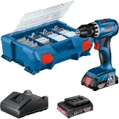 Bosch Professional GSR 18V-45 Accuschroefboormachine - 2x GBA 18V 2.0 Ah - lader GAL 18V-20 en 82 accessoires