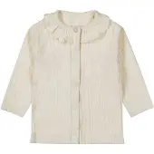 Dirkje baby longsleeve offwhite Ecru Meisjes Katoen Peter Pan-kraag Effen - maat 50