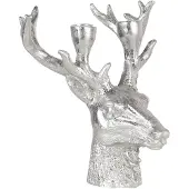 Clayre & Eef Zilvere Kandelaar rendier 22*21*24 cm 6PR3441ZI