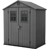 Keter Darwin 64 Tuinhuis - dubbele deuren + ramen - 190x122x221 cm - Grijs