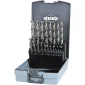 RUKO 214214RO HSS-G Metaal-spiraalboorset 19-delig 1 mm, 1.5 mm, 2 mm, 2.5 mm, 3 mm, 3.5 mm, 4 mm, 4.5 mm, 5 mm, 5.5 mm, 6 mm, 6.5 mm, 7 mm, 7.5 mm, 8 mm, 8.5