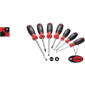Vigor 0305660 Schroevendraaierset Werkplaats 7-delig Plat, Kruiskop Phillips