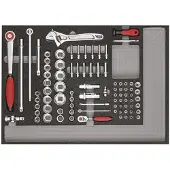 Gedore rode R21560005 gereedschapset in werkplaatswagen, MECHANIC, zwart, 129-delig, artikelnummer 3300031