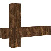 vidaXL 5-delige Tv-wandmeubelset bewerkt hout gerookt eikenkleurig