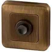 Hardbrass Beldrukker Qbe vierkant - mat brons