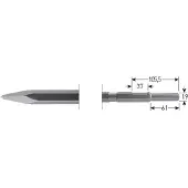 Rotec 6-kant Puntbeitel 300mm 6-kant ø21,0 / ø19x66 - 2154005