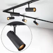 LumenXL Modern 1-fase railsysteem 3 meter met Liam spots - zwart