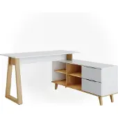 Vicco Bureau Nautica Wit 138 x 60 cm met laden XXL, Model 35961