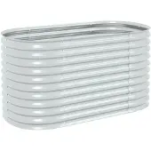 vidaXL Plantenbak verhoogd 160x80x81 cm gegalvaniseerd staal zilver