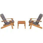 vidaXL 3-delige Loungeset Adirondack massief acaciahout