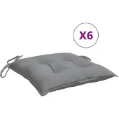 vidaXL Stoelkussens 6 st 40x40x7 cm oxford stof grijs