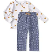 Little label pyjama van katoen wit/blauw/geel Meisjes Stretchkatoen Ronde hals - maat 110/116