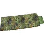 MFH - Max Fuchs Pilotenslaapzak - 2-laags - 215 x 75 cm - met geïntegreerde transportzak in hoofdgedeelte - Bundeswehr Flecktarn vlekcamouflage