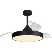 Mantra-Iluminacion LED plafondventilator Alaska zwart DC stil Ø 106 cm CCT Alaska, dimbaar, zwart, Woon-/ Eetkamer, Kunststof, Modern