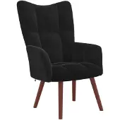 vidaXL Relaxstoel fluweel zwart