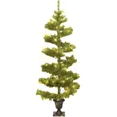 vidaXL Kunstkerstboom met verlichting en pot 120 cm PVC groen