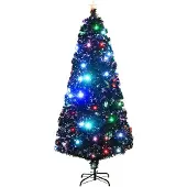 vidaXL Voorverlichte kerstboom met standaard en LED 180 cm glasvezel