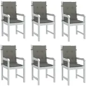 vidaXL Stoelkussens 6 st lage rug 100x50x4 cm stof donkergrijs