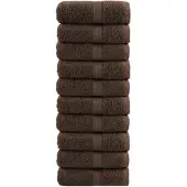 vidaXL Premium washandjes SOLUND 10 stuks bruin 30x30 cm 600 g/m²