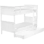 Beliani ALBON - Stapelbed met opbergruimte - Wit - 90 x 200 cm - Dennenhout