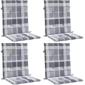 vidaXL Tuinstoelkussens 4 st 100x50x3 cm oxford stof ruitpatroon grijs