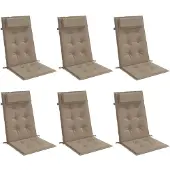 vidaXL Stoelkussens 6 st hoge rug oxford stof taupe