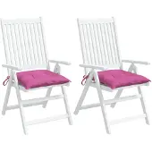 vidaXL Stoelkussens 2 st 40x40x7 cm stof roze